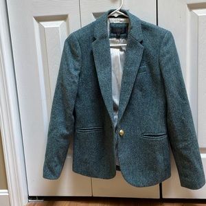 J.Crew Green Tweed Blazer
